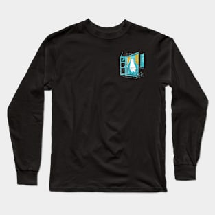 Spooky Ghost in the Window, Boo in the Window Long Sleeve T-Shirt